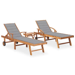 VidaXL 3073172 sedia da esterno Salone Seduta imbottita Acciaio galvanizzato, Teak Grigio
