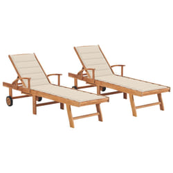 VidaXL 3073173 sedia da esterno Salone Seduta imbottita Acciaio galvanizzato, Teak Crema