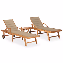 VidaXL 3073174, Salone, Seduta imbottita, Acciaio galvanizzato, Teak, Beige, Poliestere, 1950 mm