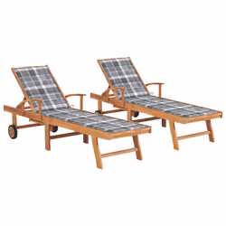 VidaXL 3073185, Salone, Seduta imbottita, Acciaio galvanizzato, Teak, Poliestere, 1950 mm, 595 mm