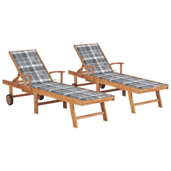 VidaXL 3073185 sedia da esterno Salone Seduta imbottita Acciaio galvanizzato, Teak