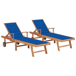 VidaXL 3073196 sedia da esterno Salone Seduta imbottita Acciaio galvanizzato, Teak Blu