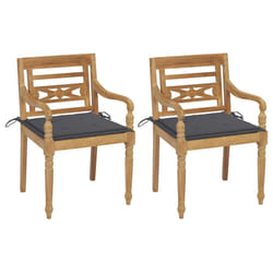 VidaXL 3073295 sedia da esterno Terrazzo Seduta imbottita Teak Antracite