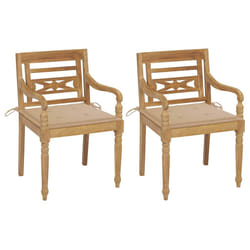 VidaXL 3073298 sedia da esterno Terrazzo Seduta imbottita Teak Beige