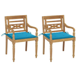VidaXL 3073299 sedia da esterno Terrazzo Seduta imbottita Teak Blu