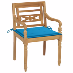 VidaXL 3073299 sedia da esterno Terrazzo Seduta imbottita Teak Blu
