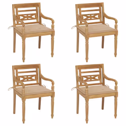 VidaXL 3073325, Terrazzo, Seduta imbottita, Teak, Beige, Poliestere, 550 mm