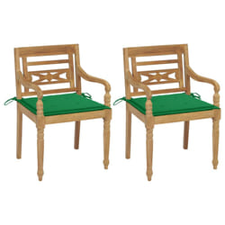 VidaXL 3073327 sedia da esterno Terrazzo Seduta imbottita Teak Verde