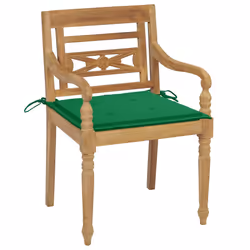 VidaXL 3073327 sedia da esterno Terrazzo Seduta imbottita Teak Verde