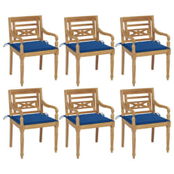 VidaXL 3073332 sedia da esterno Terrazzo Seduta imbottita Teak Blu