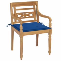 VidaXL 3073332 sedia da esterno Terrazzo Seduta imbottita Teak Blu