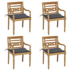 VidaXL 3073349 sedia da esterno Terrazzo Seduta imbottita Teak Antracite
