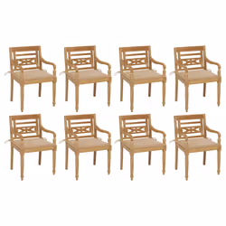 VidaXL 3073352, Terrazzo, Seduta imbottita, Teak, Beige, Poliestere, 550 mm