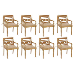 VidaXL 3073352 sedia da esterno Terrazzo Seduta imbottita Teak Beige