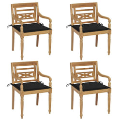 VidaXL 3073356 sedia da esterno Terrazzo Seduta imbottita Teak Nero