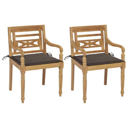 VidaXL 3073357 sedia da esterno Terrazzo Seduta imbottita Teak Grigio talpa