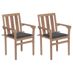 VidaXL 3073379 sedia da esterno Terrazzo Seduta imbottita Teak Antracite