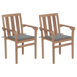 VidaXL 3073380 sedia da esterno Terrazzo Seduta imbottita Teak Grigio