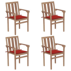 VidaXL 3073385 sedia da esterno Terrazzo Seduta imbottita Teak Rosso