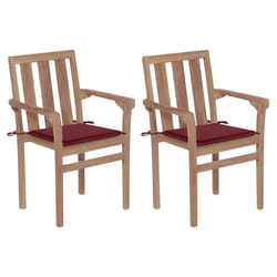 VidaXL 3073388 sedia da esterno Terrazzo Seduta imbottita Teak Rosso
