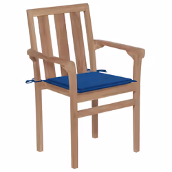 VidaXL 3073389 sedia da esterno Terrazzo Seduta imbottita Teak Blu