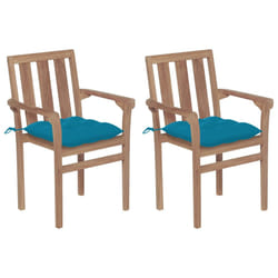 VidaXL 3073398 sedia da esterno Terrazzo Seduta imbottita Teak Blu