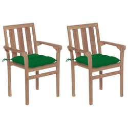 VidaXL 3073399 sedia da esterno Terrazzo Seduta imbottita Teak Verde