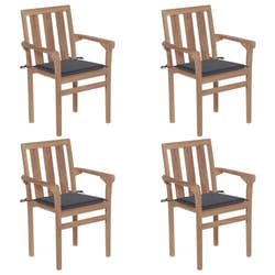 VidaXL 3073406 sedia da esterno Terrazzo Seduta imbottita Teak Antracite