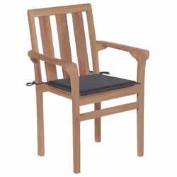 VidaXL 3073406 sedia da esterno Terrazzo Seduta imbottita Teak Antracite