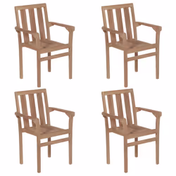 VidaXL 3073409 sedia da esterno Terrazzo Seduta imbottita Teak Beige