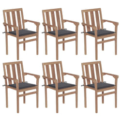 VidaXL 3073433 sedia da esterno Terrazzo Seduta imbottita Teak Antracite