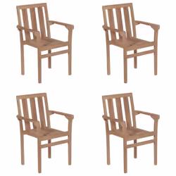 VidaXL 3073450 sedia da esterno Terrazzo Seduta imbottita Teak Crema, Bianco
