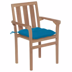VidaXL 3073452 sedia da esterno Terrazzo Seduta imbottita Teak Blu