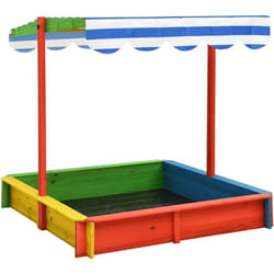 Sabbiera con Tetto Regolabile in Legno Abete Multicolore UV50 Vidaxl 55095