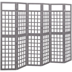 Paravento, Divisorio a 6 Pannelli in Massello di Abete Grigio 242, 5x180 cm Vidaxl