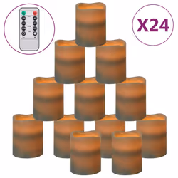 vidaXL Candele Senza Fiamma a LED 24 pz Bianco Caldo con Telecomando - Vista aggiuntiva 2