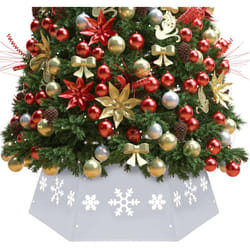 Vidaxl - Gonna per Albero di Natale Argento e Bianco Ø68x25 cm 85028