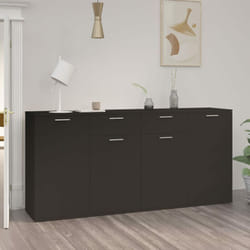 Credenza, Madia per salotto Nera 160x36x75 cm in Legno Multistrato Vidaxl