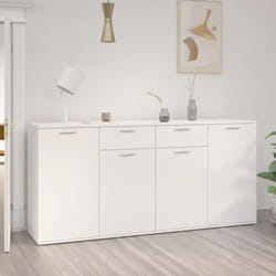 Credenza, Madia per salotto Moderna Bianco Lucido 160x36x75 cm in Truciolato Vidaxl
