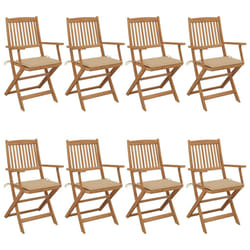 VidaXL 3074970 sedia da esterno Terrazzo Seduta imbottita Legno di acacia Beige