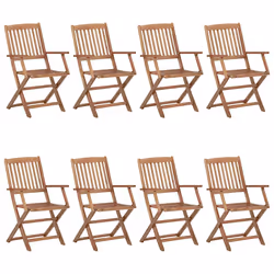 VidaXL 3074978 sedia da esterno Terrazzo Seduta imbottita Legno di acacia Verde