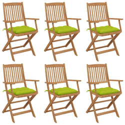 VidaXL 3074993 sedia da esterno Terrazzo Seduta imbottita Legno di acacia Verde
