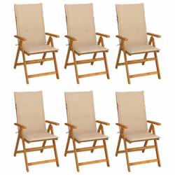 VidaXL 3075057, Terrazzo, Seduta imbottita, Legno di acacia, Beige, Poliestere, 570 mm