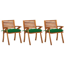 VidaXL 3075194 sedia da esterno Terrazzo Seduta imbottita Legno di acacia Verde
