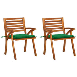VidaXL 3075206 sedia da esterno Terrazzo Seduta imbottita Legno di acacia Verde