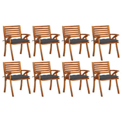 VidaXL 3075216 sedia da esterno Terrazzo Seduta imbottita Legno di acacia Antracite