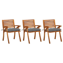 VidaXL 3075217 sedia da esterno Terrazzo Seduta imbottita Legno di acacia Grigio