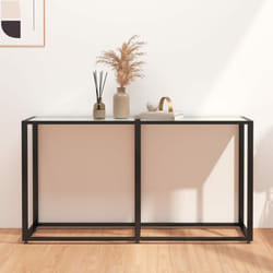 Tavolo Consolle, Tavolo da ingresso Bianco Marmo 140x35x75, 5 cm in Vetro Temperato Vidaxl