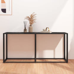Tavolo Consolle, Tavolo da ingresso Nero Marmo 160x35x75, 5 cm in Vetro Temperato Vidaxl