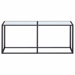 vidaXL Tavolo Consolle Bianco Marmo 180x35x75,5 cm in Vetro Temperato - Vista aggiuntiva 3